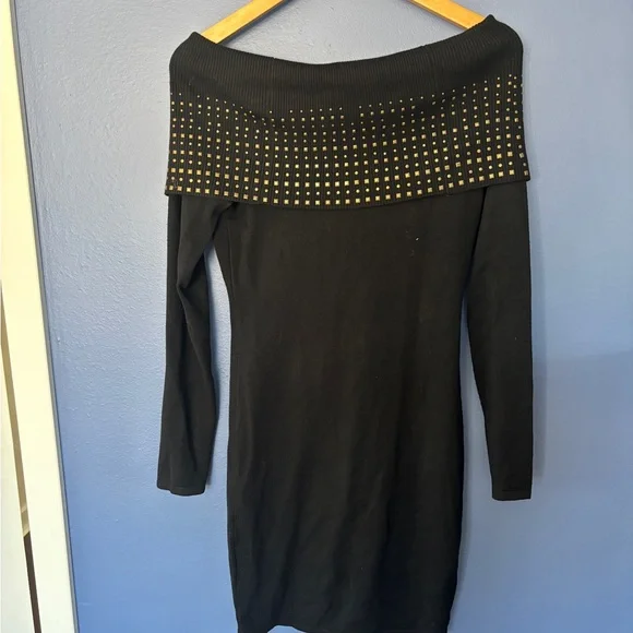 Say What? Black Long Sleeve Studded Dress - Picture 6 of 6